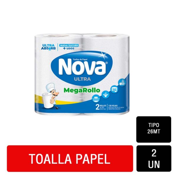 Toalla Nova Ultra Mega Rollo 26m. 2 rollo