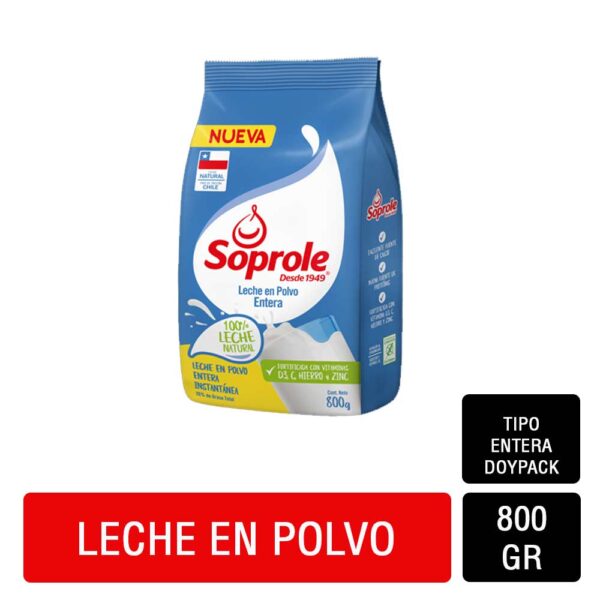 Leche en Polvo Entera Soprole 800 g.