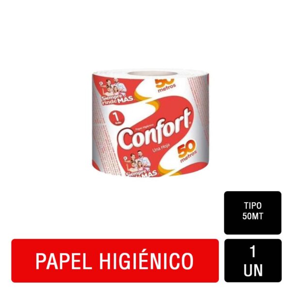 Confort Almacenero Papel Higenico 50m. 12 rollos