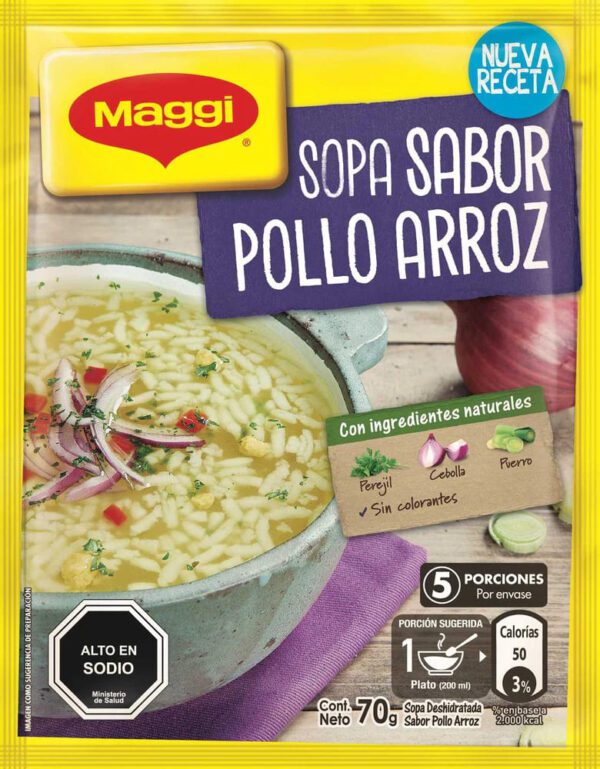 Sopa Maggi Pollo Arroz 70 g.