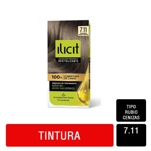 Tinturas Rubio Cenizas N° 7.11 Ilicit 1 unidad