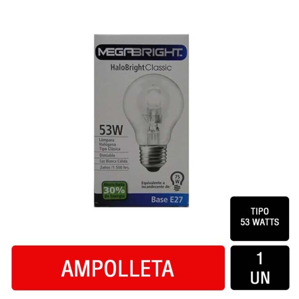 Ampolleta 53 Watts Megabright 1 unidad